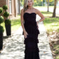 Poesy Maroon Ruffle Dress