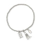 2025 Grad Stretch Bracelet Rhodium Dichroic Glass - She Chester