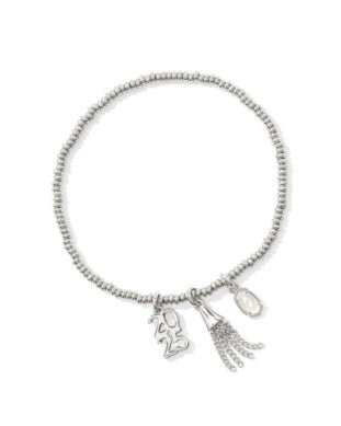 2025 Grad Stretch Bracelet Rhodium Dichroic Glass - She Chester