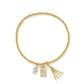 2026 Grad Stretch Bracelet Gold Dichroic Glass - She Chester