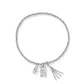 2026 Grad Stretch Bracelet Rhodium Dichroic Glass - She Chester