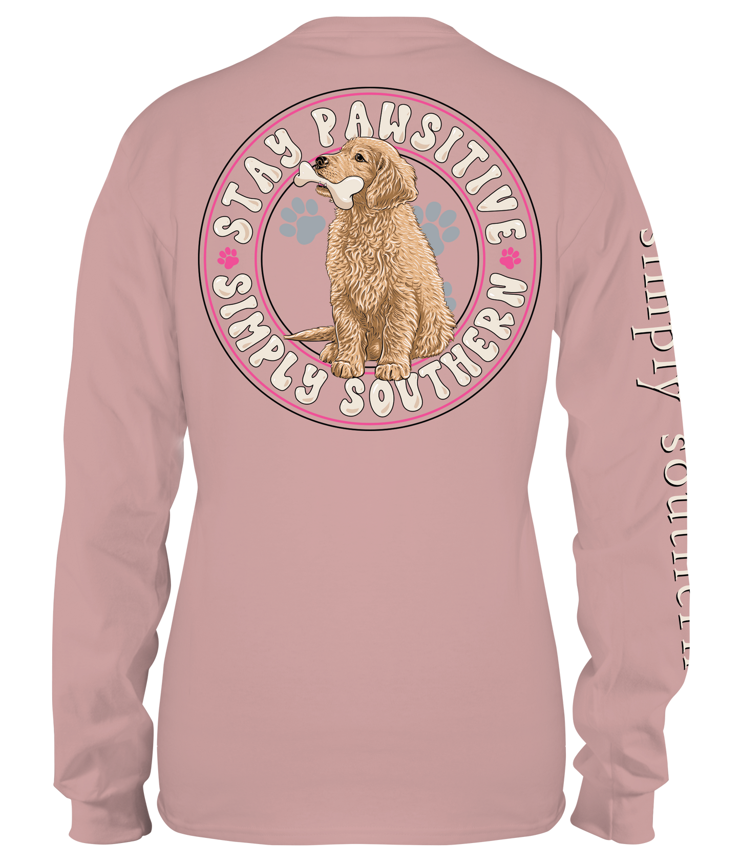 SS Stay Pawsitive Pink LS -