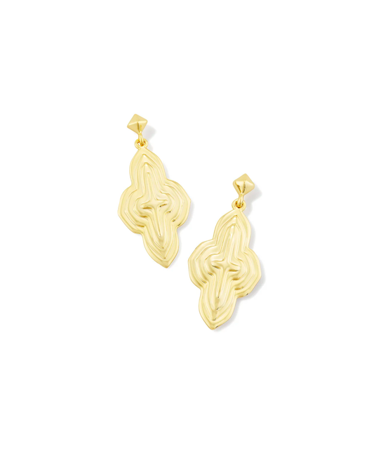 Abbie Metal Drop Earrings Gold Metal
