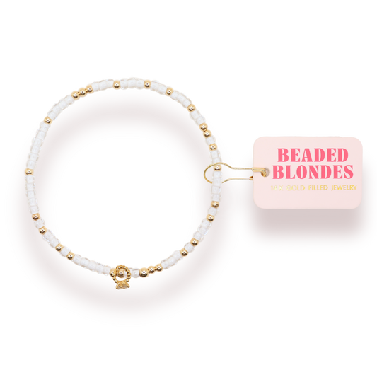 Engagement Ring Charm Sprinkle Bracelet: Standard 6.75 inch