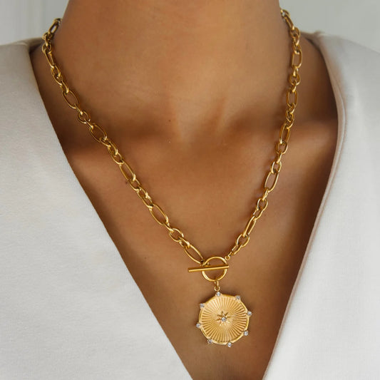 Briar Toggle Chain Medallion Necklace