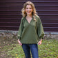 Tanner Bubble Sleeve Olive Top