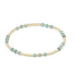 GEMSTONE GOLD JOY PATTERN 3MM BEAD BRACELET - AMAZONITE