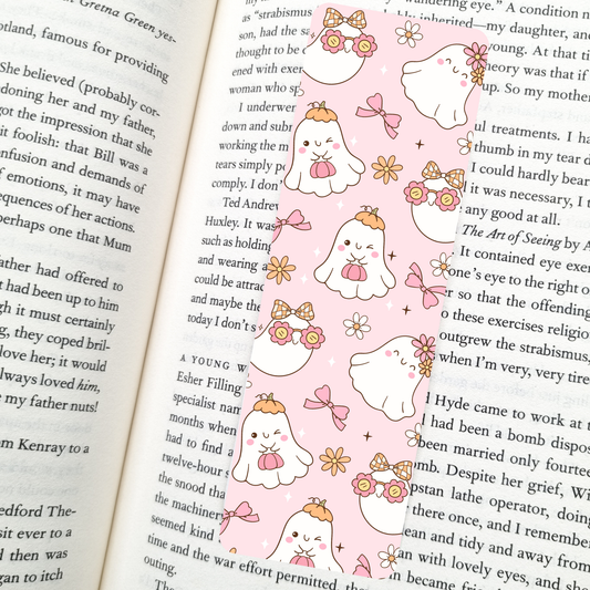Cute Autumn Ghosts Bookmark – Soft Matte Laminated  