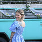 SS Blue Vintage Smocked Maxi Dress