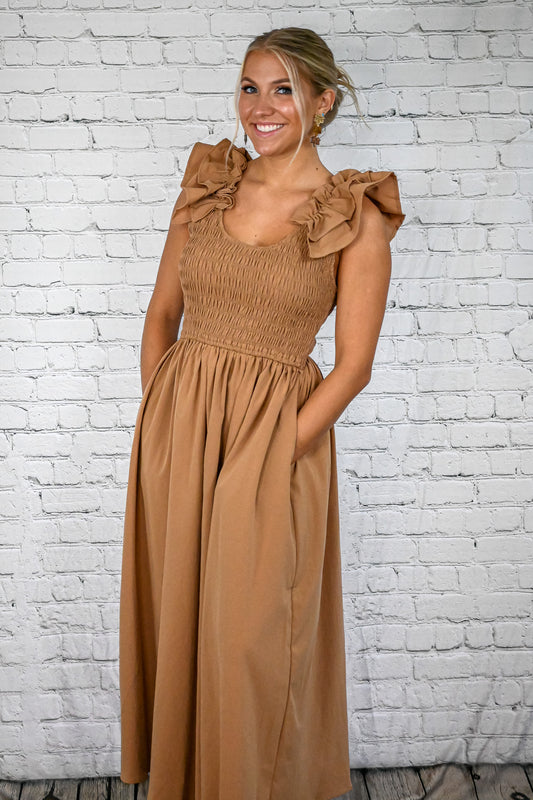 Fall Basics - Camel Dress -