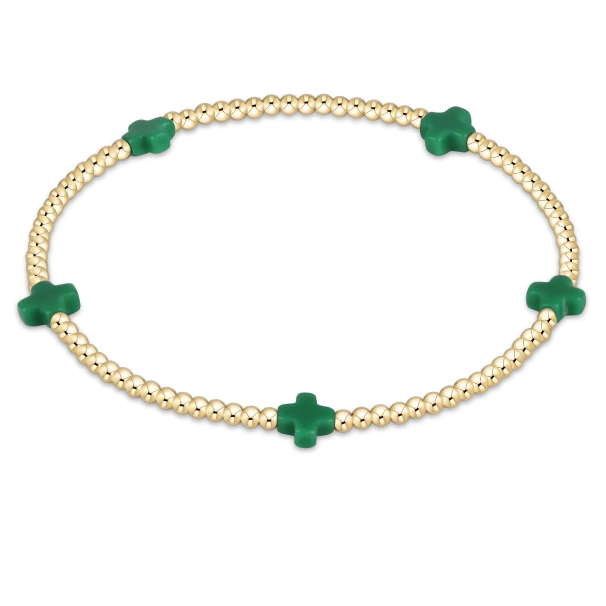 2mm Mini Cross Emerald Gold - She Chester