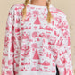 Holiday Toile Printed Oversized Pullover