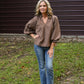 Tanner Bubble Sleeve Top - Chocolate