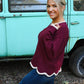 Sawyer Burgundy Scalloped Sweater