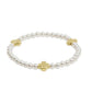 Extends Signature Cross Pearl Pattern 4mm Bracelet Gold