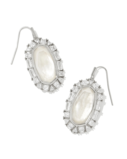 Elle Crystal Frame Drop Rhod Ivory MOP