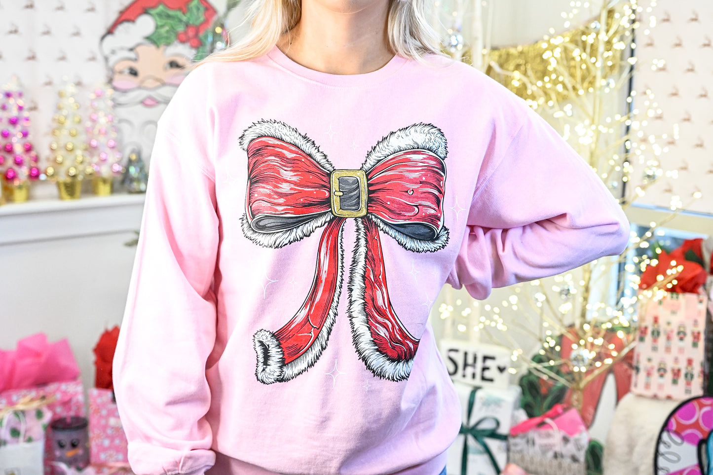 Santa Bow Crewneck