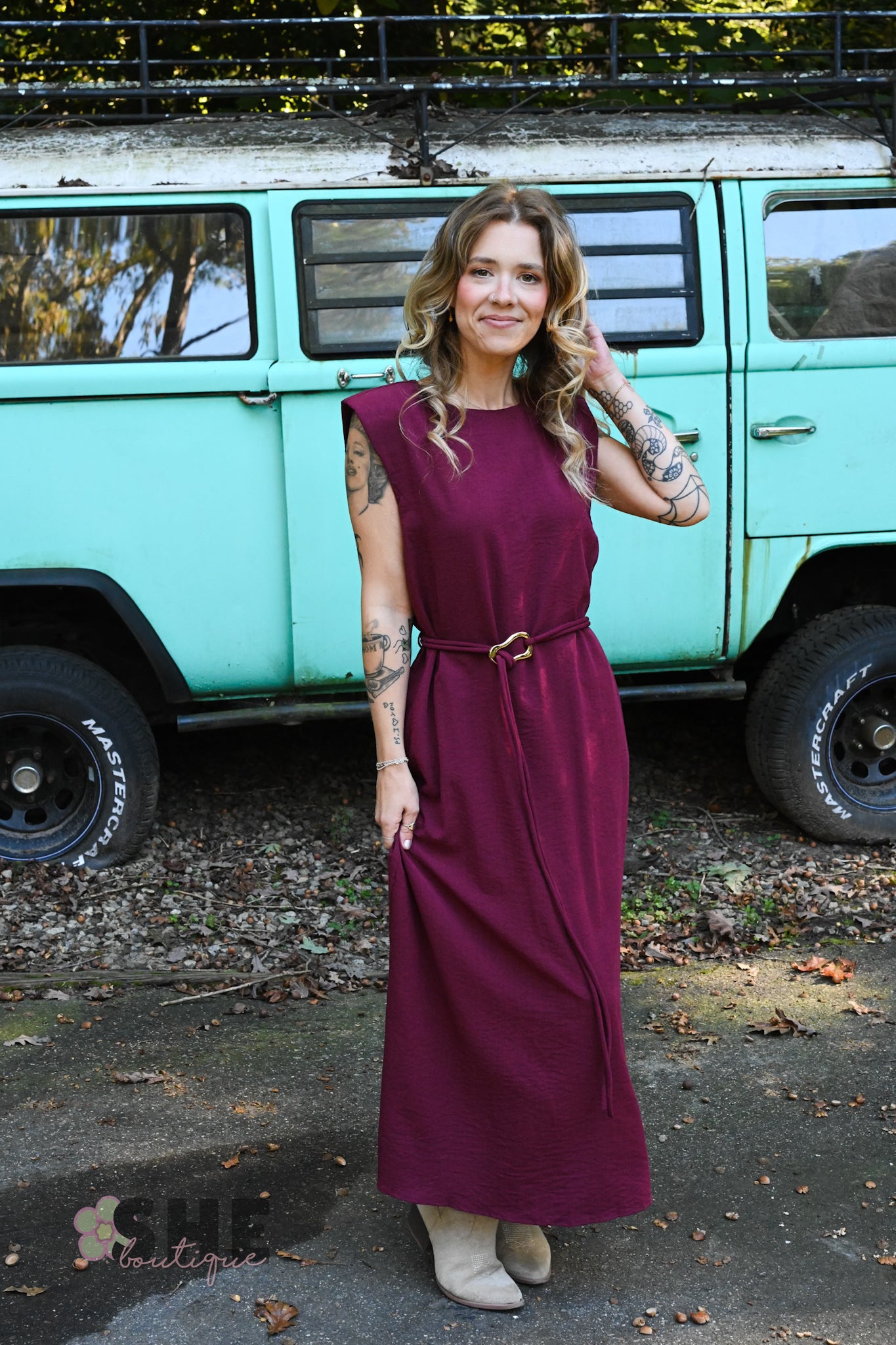 Cherrie Belted Maxi Dress