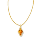 Framed Abbie Pendant Necklace Gold Marbled Amber Illusion