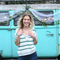 SS Green Stripe Sweater Top