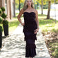 Poesy Maroon Ruffle Dress