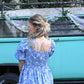 SS Blue Vintage Smocked Maxi Dress