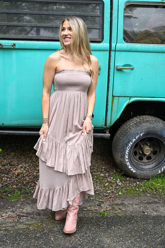 Sea You Later Strapless Dress