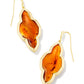 Framed Abbie Drop Earrings Gold Marbled Amber Illusion