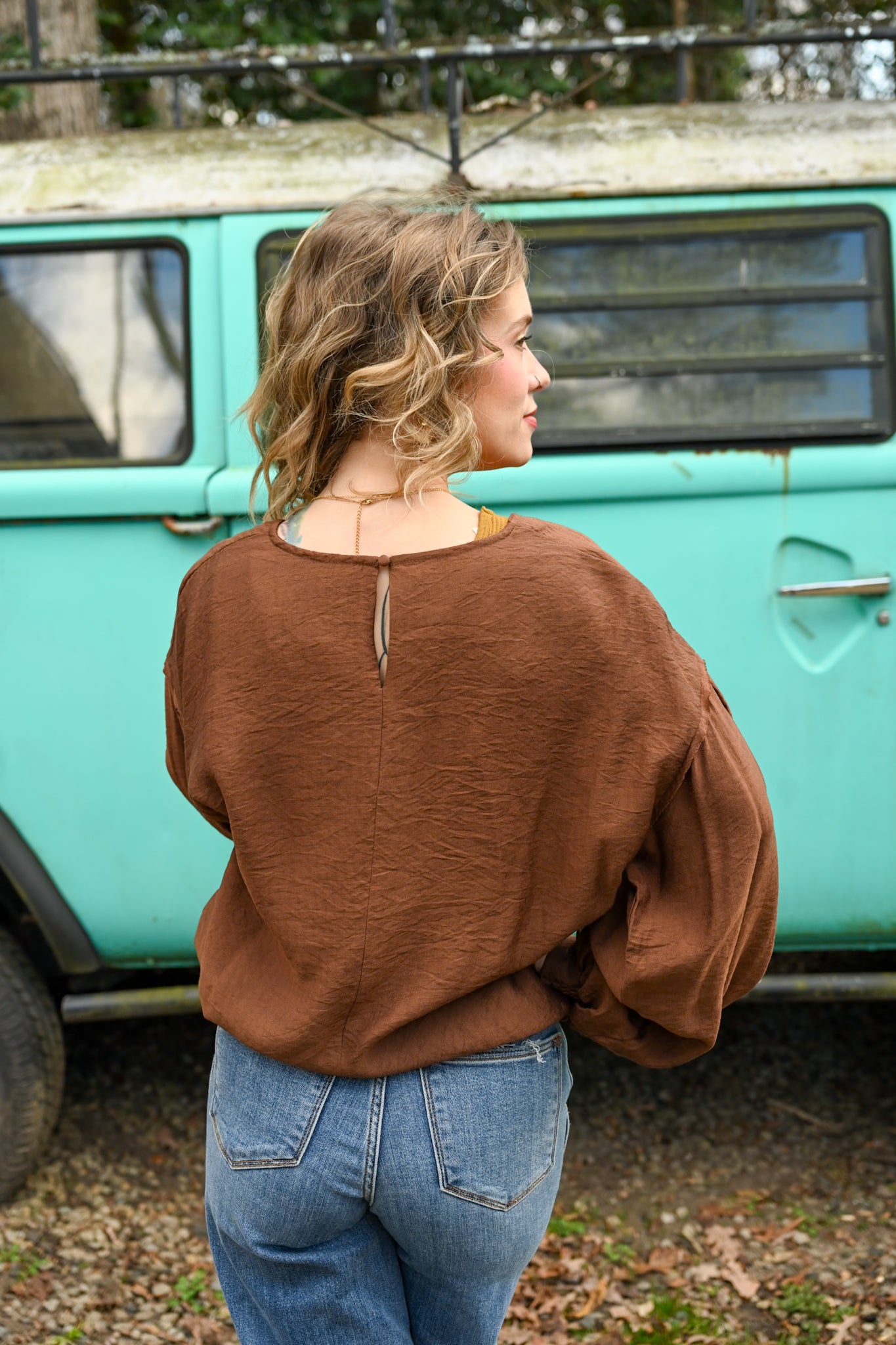 Work For It Brown Top