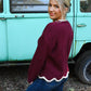 Sawyer Burgundy Scalloped Sweater