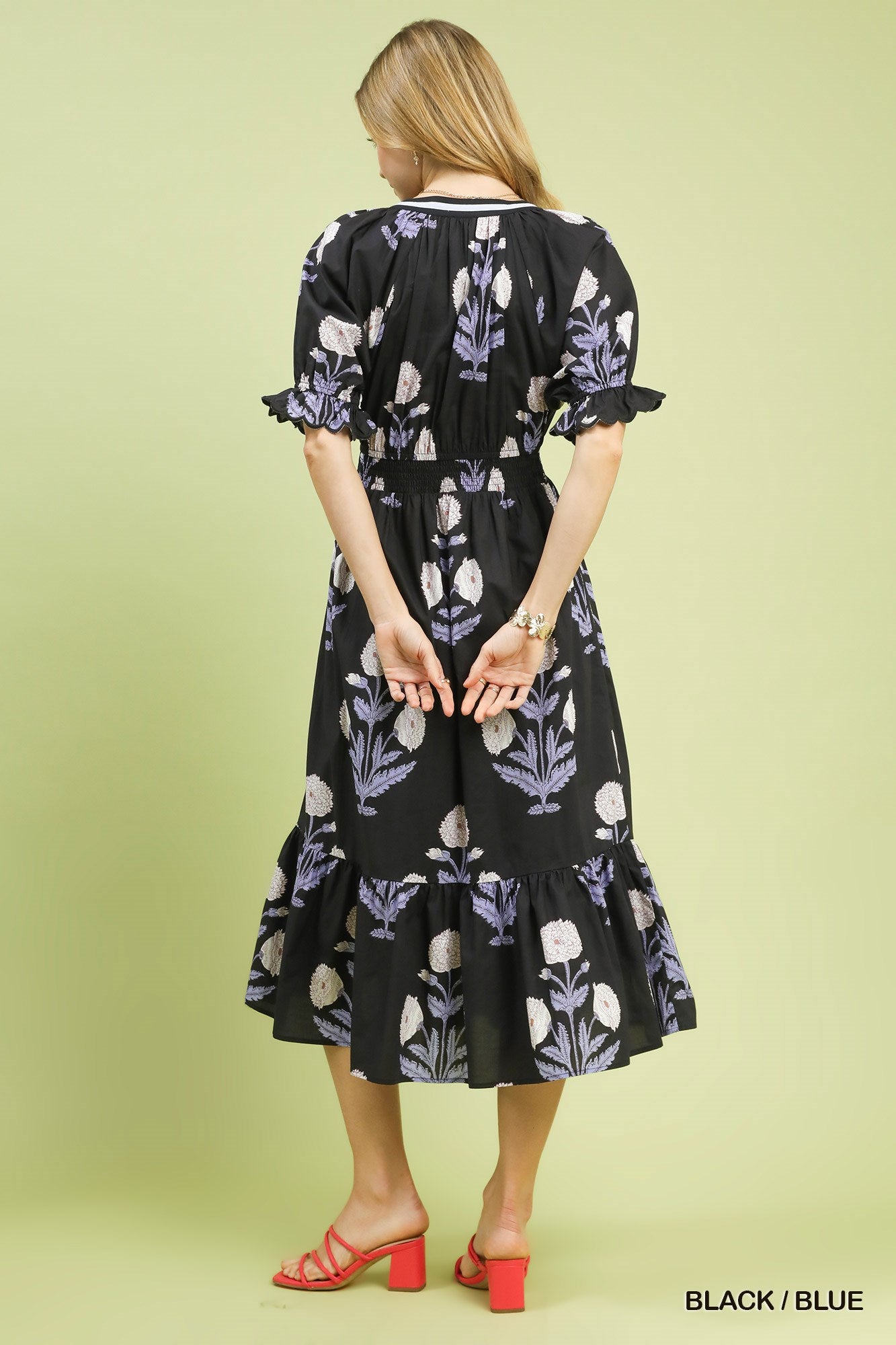 Bowie Blue Floral Midi