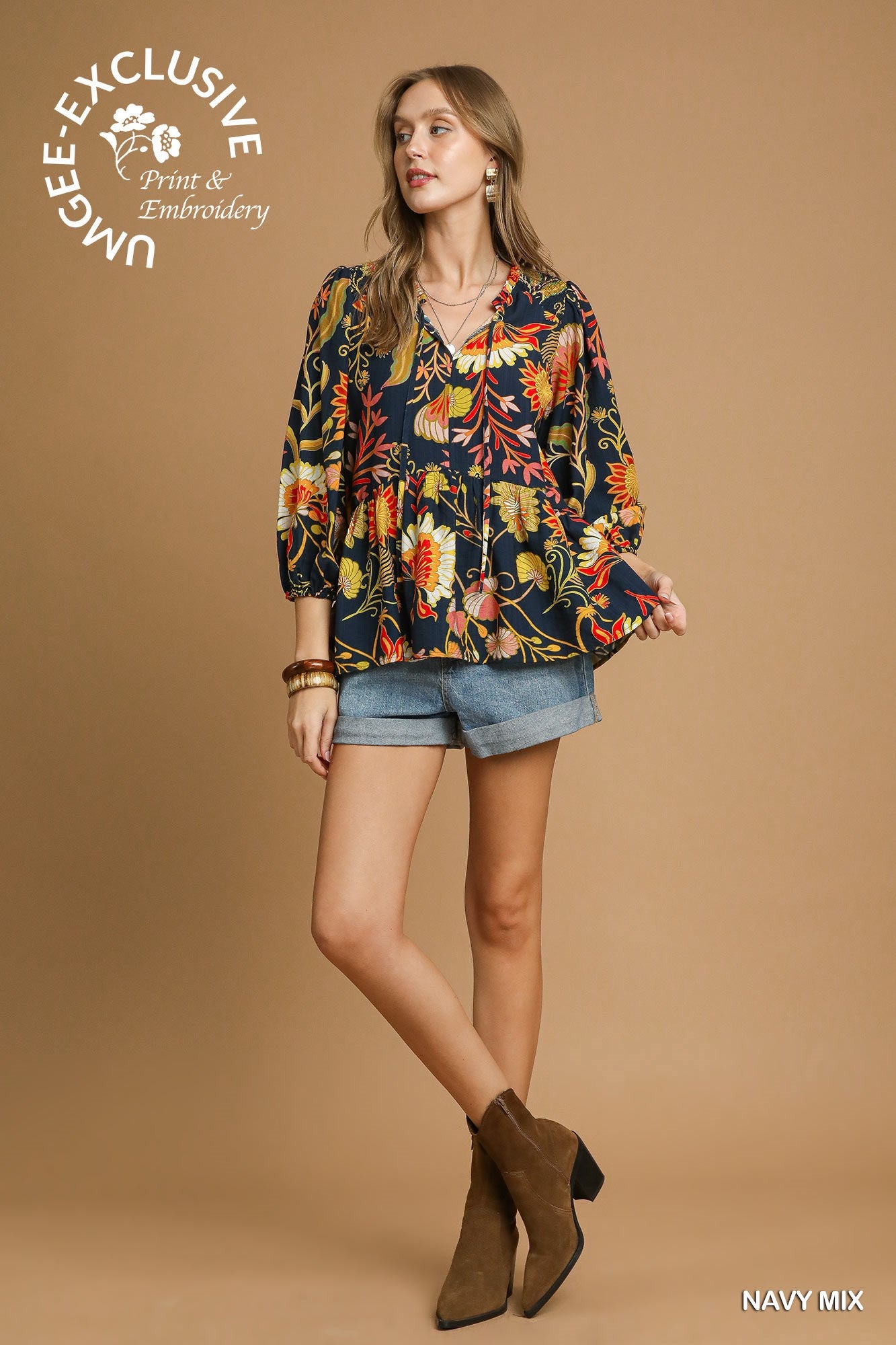 Croton Navy Blouse