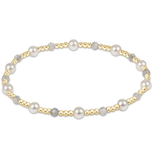 Pearl Sincerity Pattern 4mm Bead Bracelet Labradorite