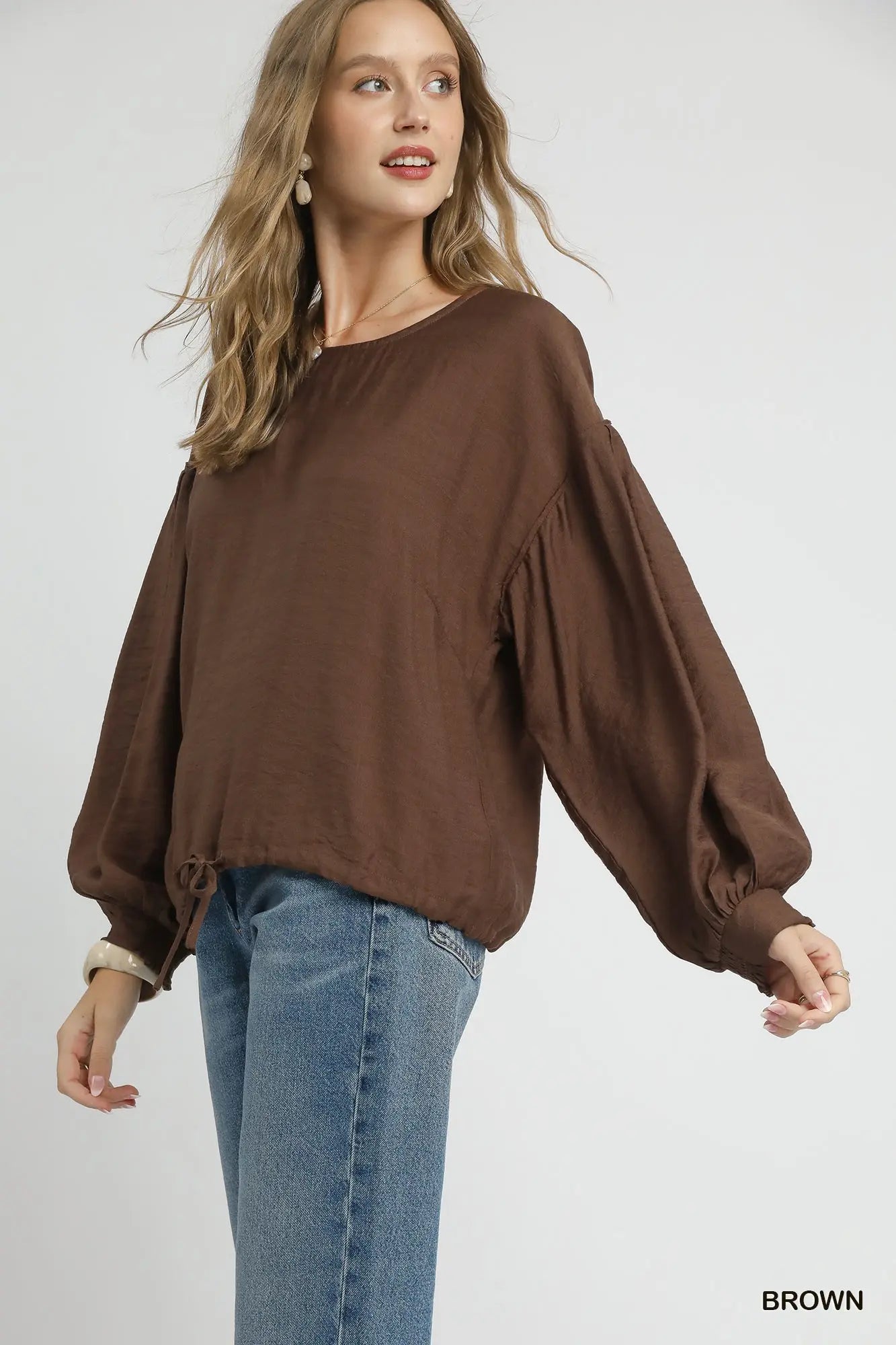 Work For It Brown Top