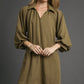 Wisteria Olive Scallop Dress