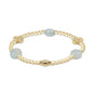 SIGNATURE CROSS ADMIRE GOLD PATTERN 3MM BEAD BRACELET - AQUAMARINE