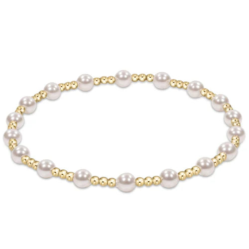 Classic Sincerity Pattern Pearl 4mm Bead Bracelet