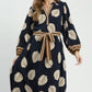 Fawn Navy Leaf Maxi -