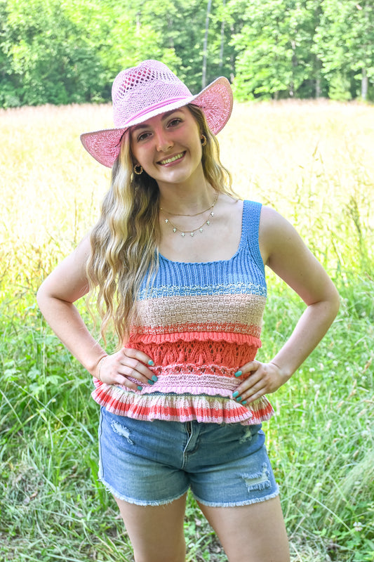 Rocket Pop Crochet Tank -