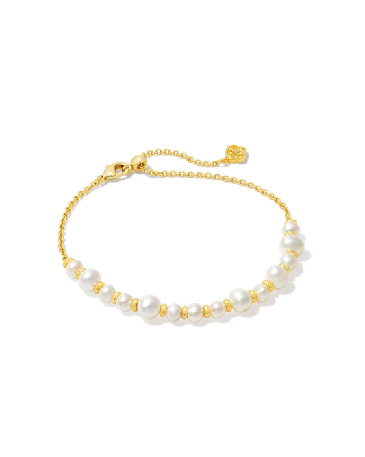 Jovie Beaded Delicate Bracelet Gold Pearl