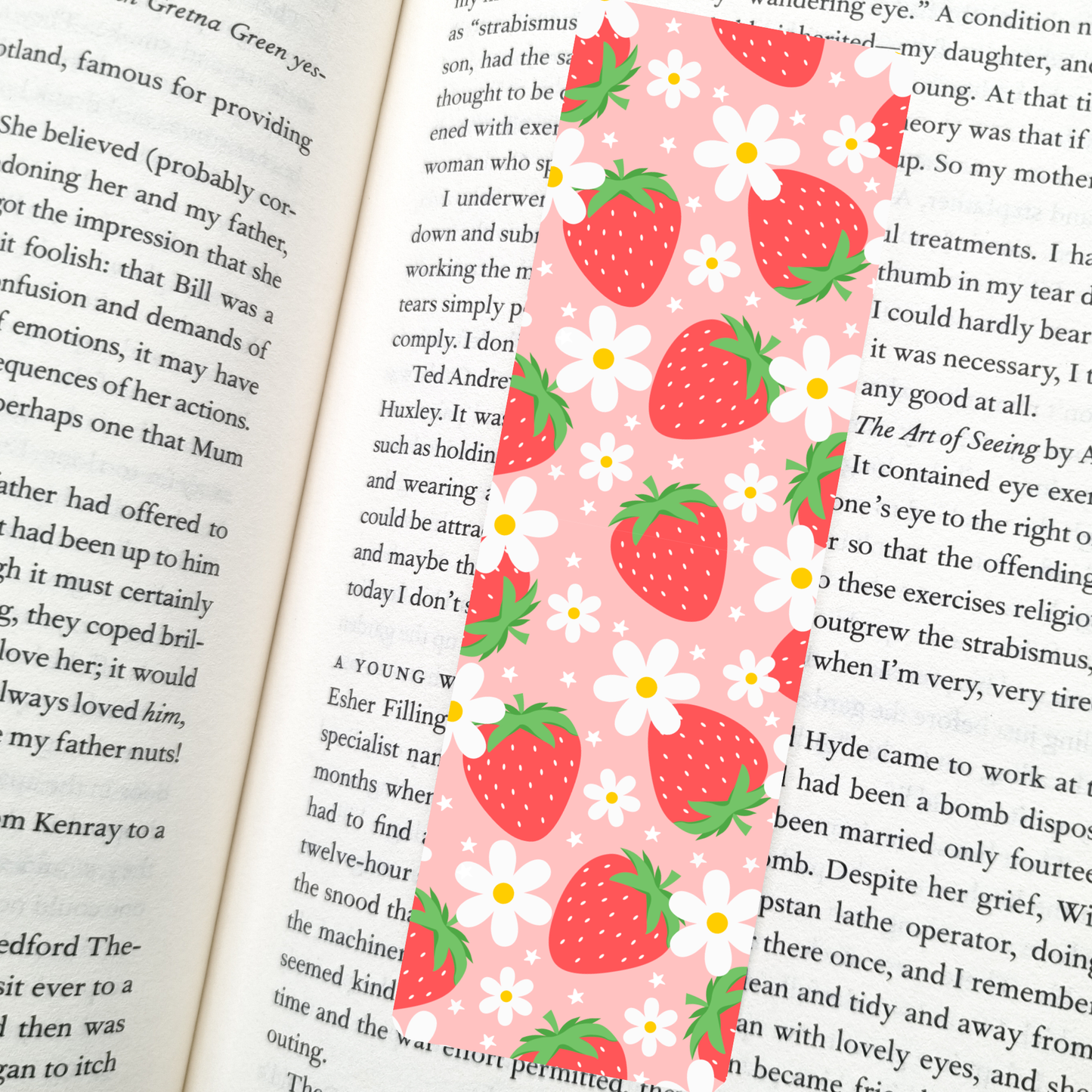Strawberry Season Bookmark | Soft Matte Laminated  