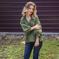Tanner Bubble Sleeve Olive Top