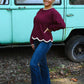 Sawyer Burgundy Scalloped Sweater