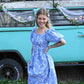 SS Blue Vintage Smocked Maxi Dress