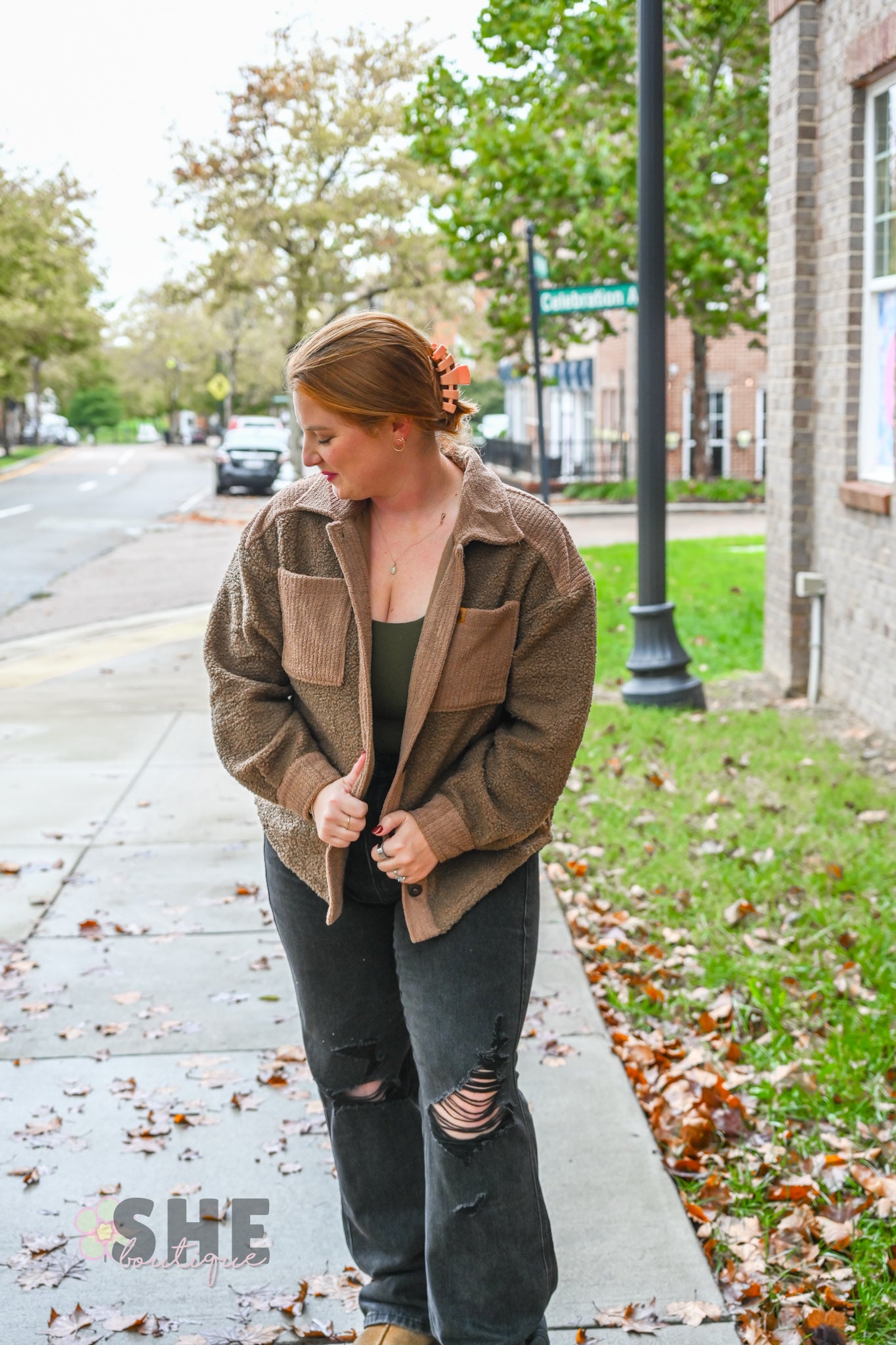 Sophie Soft Shacket Brown SS -
