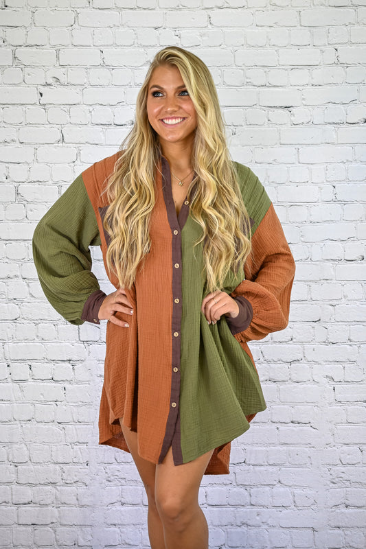 Sanderson Gauze Shirt Dress -