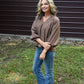 Tanner Bubble Sleeve Top - Chocolate