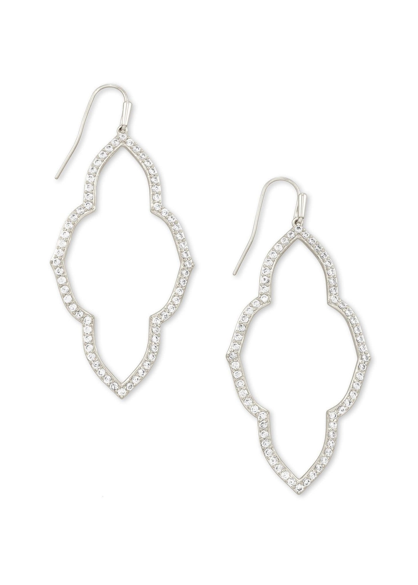 Abbie Open Frame Earring Rhodium Metal