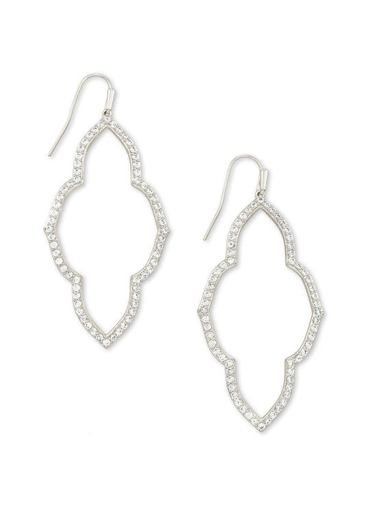 Abbie Open Frame Earring Rhodium Metal