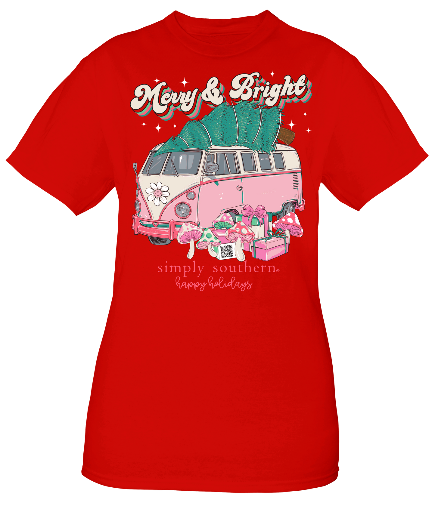 Merry & Bright Pink Van Short Sleeve -